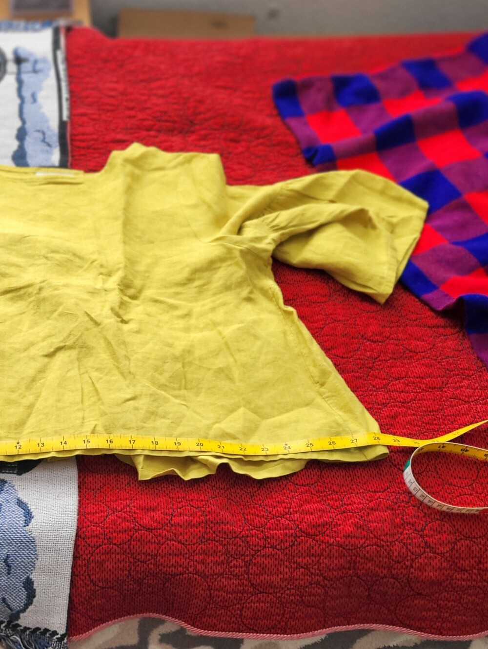 BRYN WALKER Frida Light Linen Bell-Sleeve Top in Chartreuse - Picture 11 of 16